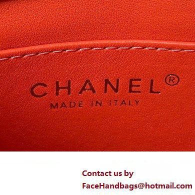 Chanel Lambskin  &  Wenge Wood Mini Flap Bag AS4165 Red 2023